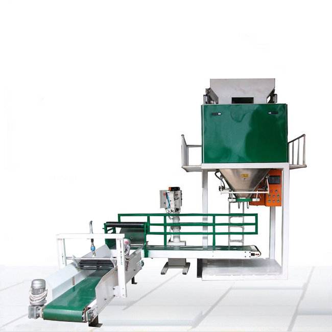 今日客户定制一台粮食双称包装秤带上料机设备案例