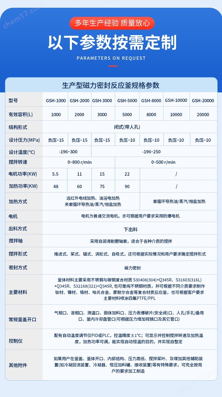 2000L不銹鋼磁力密封加氫反應釜