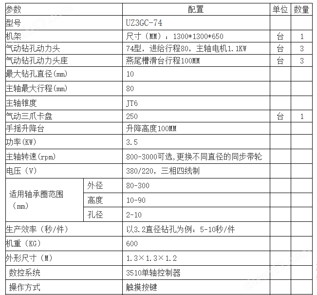 軸承圈－3軸氣動自動鉆孔機鉆床 優博世特